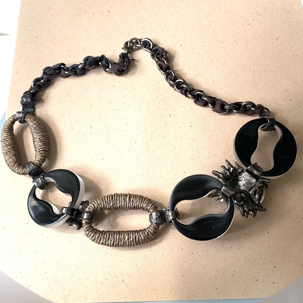ALEXIS BITTAR • Rare Vintage Mixed Media Lucite Hemp Gemstone Crystal  Necklace - Picture 11 of 15